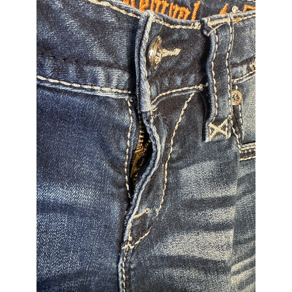 Rock Revival July Skinny Low Rise Jeans Size 27 Dark Wash Rhinestone Embellished - Picture 15 of 16